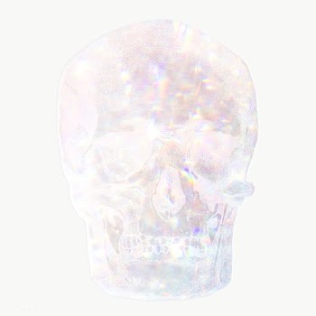 Silvery holographic skull design element | Free  transparent png - 2355707