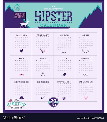 Simple 2015 Calendar vector image
