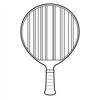 Simple 2D Line Drawing of a Pickleball Paddle Simple 2D Line Drawing of a Pickleball Paddle