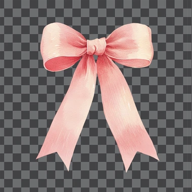 Simple and cute ribbon illustration, warm, muted palette of 