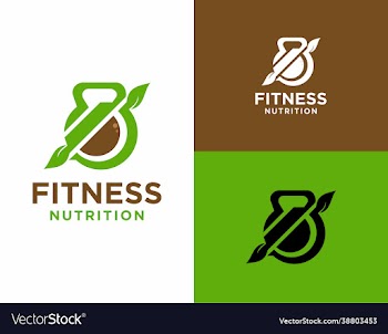 simple and modern fitness nutrition logo