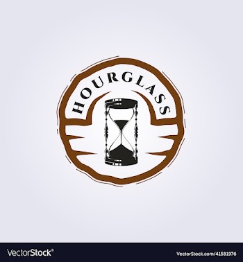 simple antique hourglass badge logo