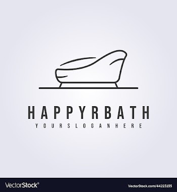 simple bathroom bathtub line logo
