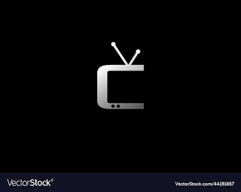simple beautiful letter c with television logo