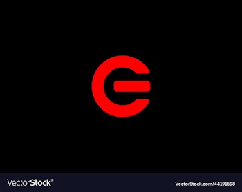 simple beautiful letter e or power button logo