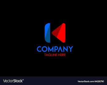 simple beautiful letter k play pause button logo