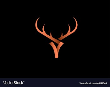 simple beautiful stag or deer horn head logo