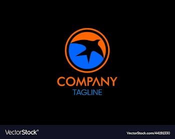 simple beautiful swallow bird in circle logo