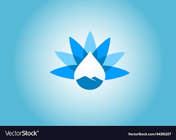 simple beautiful water drop flower mountain logo