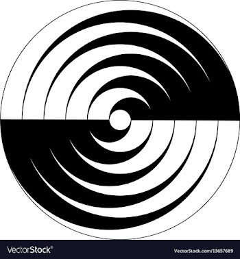 Simple black and white spiral design element vector image