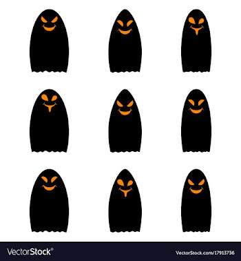 Simple black ghost halloween ghost vector image
