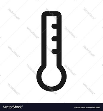 simple black outlined linear temprature