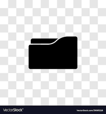 simple black silhouette of folder icon