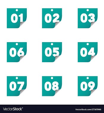 Simple blue note paper number 1 until 10 vector image