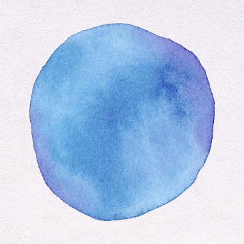Simple blue watercolor sticker, bright | Free PSD - rawpixel