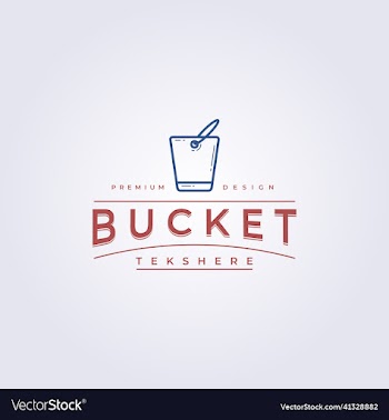 simple bucket pail well logo line