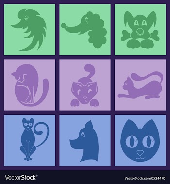 Simple Cat And Dog Logo Set vector image