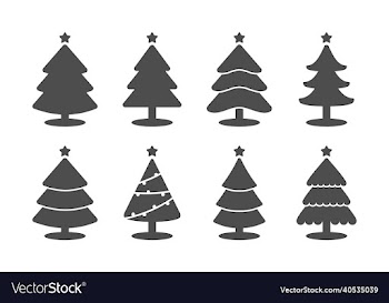 simple christmas tree icon on white background