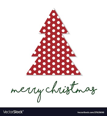 Simple christmas tree with polka dot pattern vector image