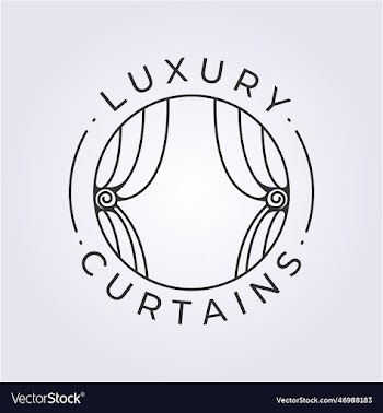 simple circle badge curtains logo template icon