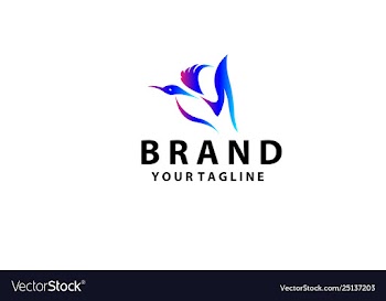 Simple colorful elegant duck logo abstract duck vector image