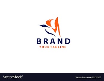 Simple colorful elegant duck logo abstract duck vector image