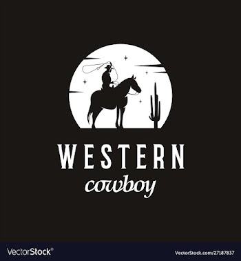 Simple cowboy silhouette logo design vector image