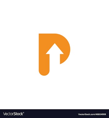 simple creative logo letter p and arrow