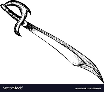 Simple curved sword vector image
