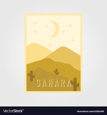 simple flat desert poster background