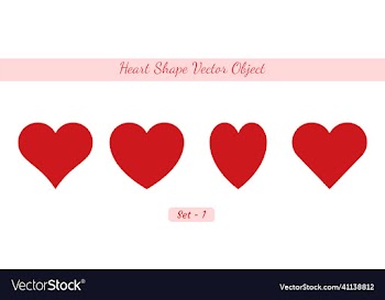 simple flat heart shape object set heart shape