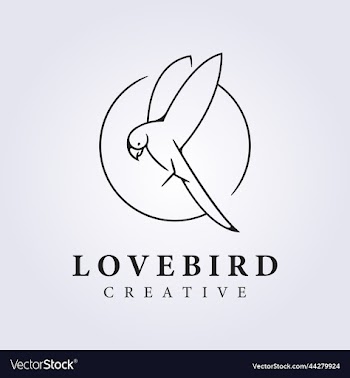 simple flying lovebird outline logo icon symbol