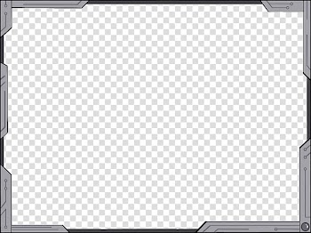 Simple Futuristic Border Design ver Gray Metal transparent background PNG clipart