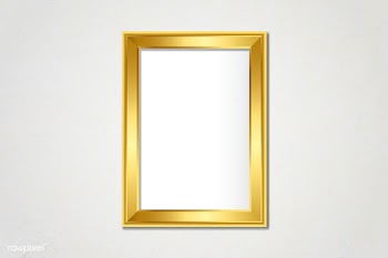Simple golden frame on the wall | Free stock vector - 584188