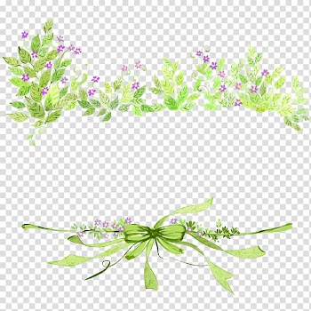 Simple greeting card ribbon flowers transparent background PNG clipart