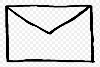 Simple hand drawn envelope transparent png icon