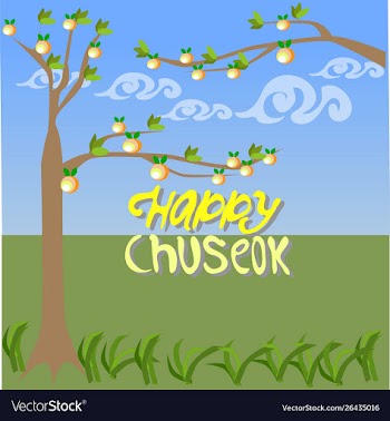 Simple happy chuseok greetings vector image