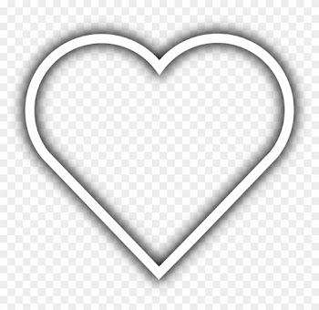 Simple Heart Clip Art - White Heart Outline Transparent