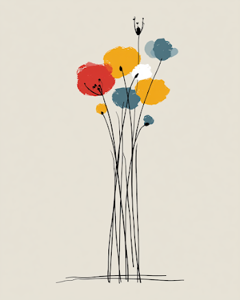 Simple Illustrated Bouquet of Flowers