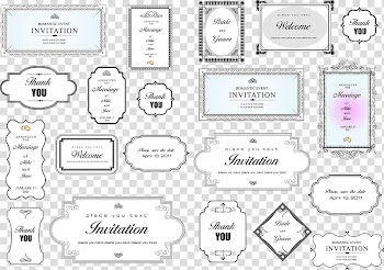 Simple Invitation Card Title Border , frame layout collage lot transparent background PNG clipart