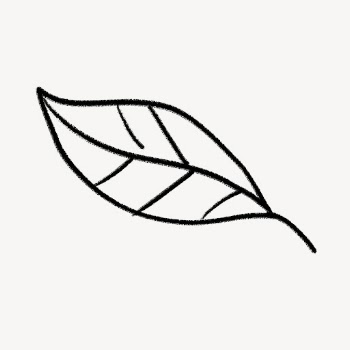 Simple leaf doodle clipart, botanical | Free PSD - rawpixel