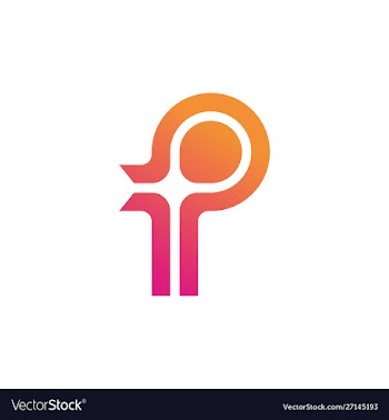 Simple letter p logo design vector image