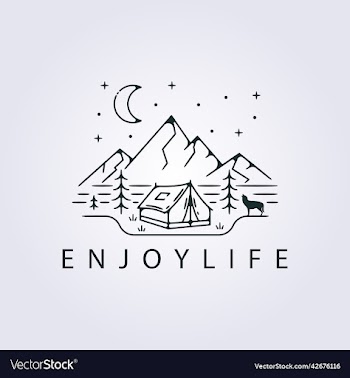 simple life minimal adventure camp logo