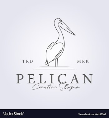 simple line art pelican bird logo design