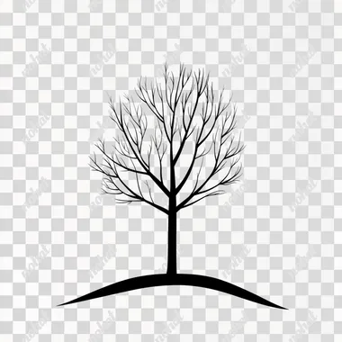 Simple Line Art Tree Clipart: Minimalist Design