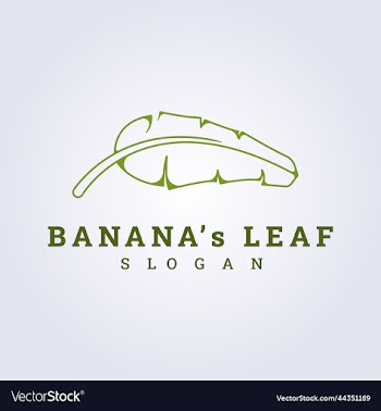 simple line banana leaves logo