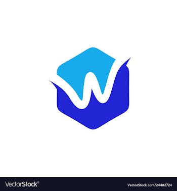 Simple line polygon logo w letter logo w vector image