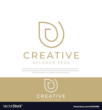 simple logo line letter d template iconsymbol