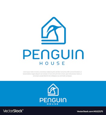 simple logo penguin house