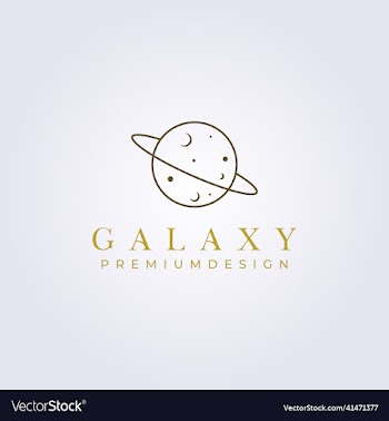 simple minimal space planet logo icon symbol